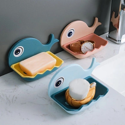 Little Whale Shapes Soap Dish Wall Mounted