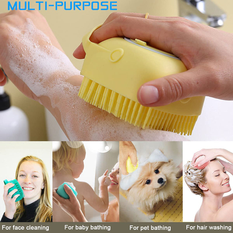 Silicone Soft Bath Body Brush With Shampoo Dispenser