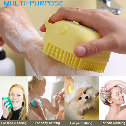 Silicone Soft Bath Body Brush With Shampoo Dispenser