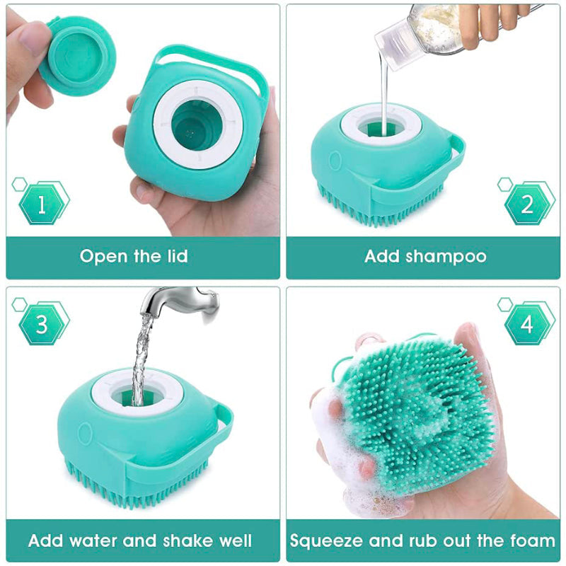 Silicone Soft Bath Body Brush With Shampoo Dispenser