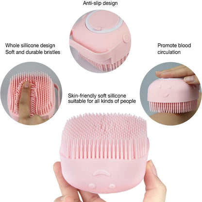 Silicone Soft Bath Body Brush With Shampoo Dispenser