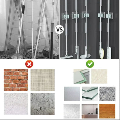 Broom Holder Wall Mounted