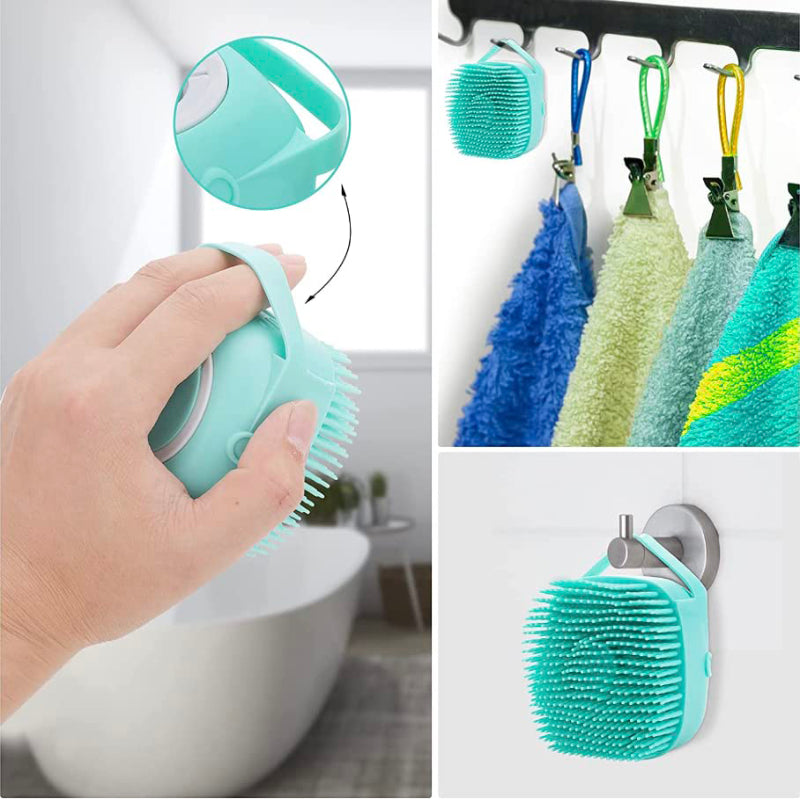 Silicone Soft Bath Body Brush With Shampoo Dispenser