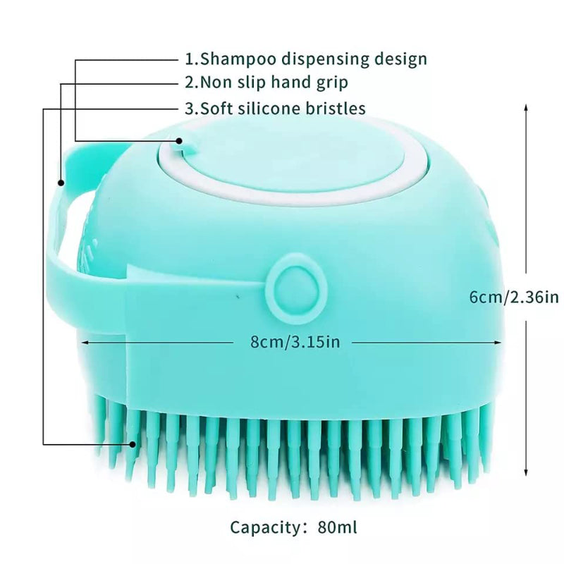 Silicone Soft Bath Body Brush With Shampoo Dispenser