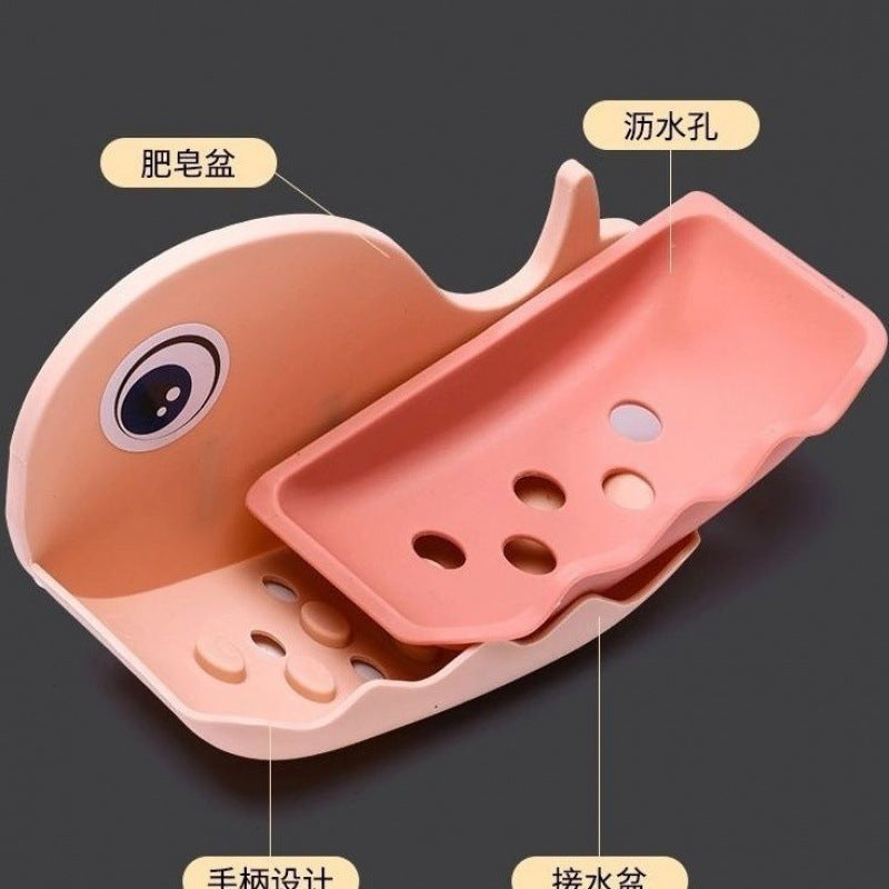 Little Whale Shapes Soap Dish Wall Mounted