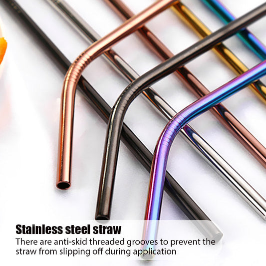 5 Pcs Steel Straws Set Reusable