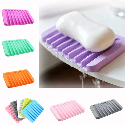 Silicone Soap Dish Self Drainer Flexible Holder