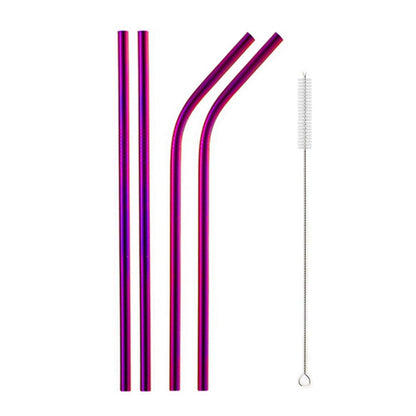 5 Pcs Steel Straws Set Reusable
