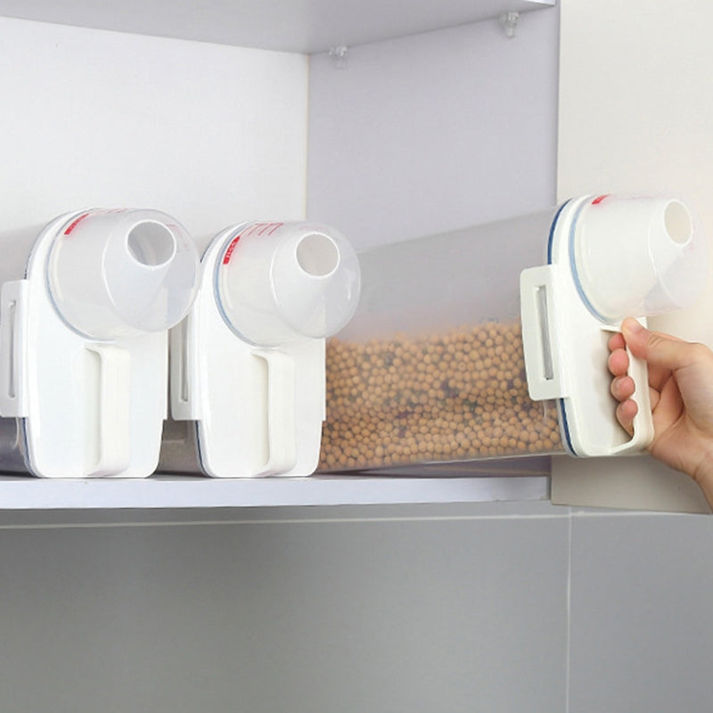 Grain Cereal Jar With Measuring Cup Premium
