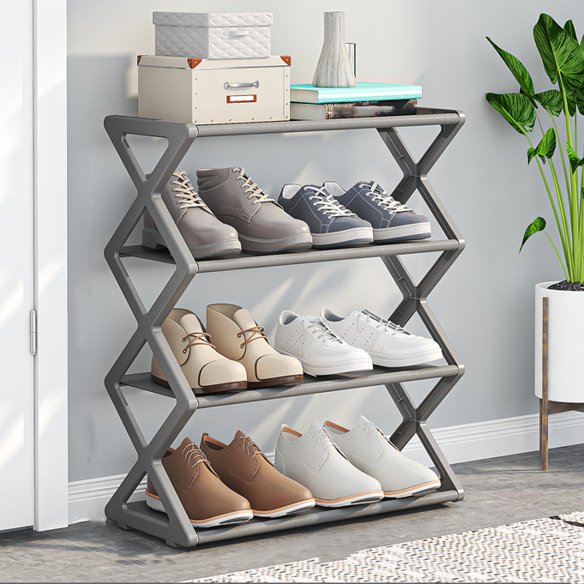 4 Layer Folding Shoe Rack Organizer
