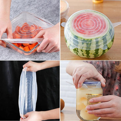 6 Pcs Silicone Covers Lid - Airtight Bowl Cover Lid