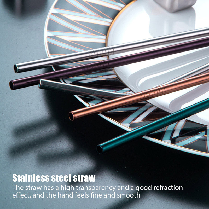 5 Pcs Steel Straws Set Reusable