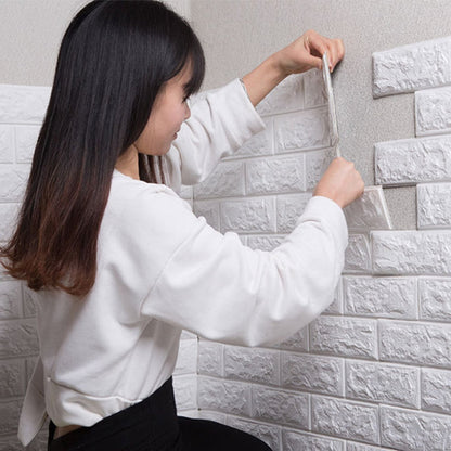 Pack Of 4 3D Foam Brick Wall Sheets