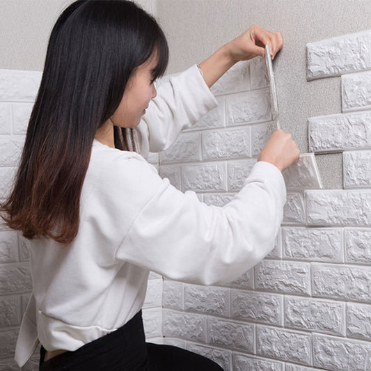 Pack Of 4 3D Foam Brick Wall Sheets