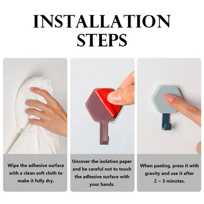 Pack of 2 - Multi-functional Kitchen Bathroom Wall Door Sticky Hook