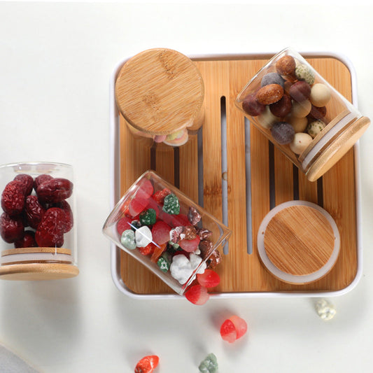 Glass Storage Jar With Bamboo Lid -320ML