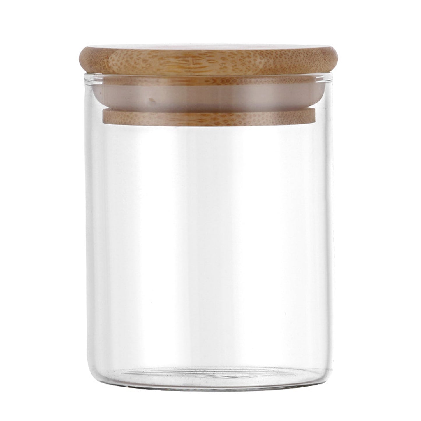 Glass Storage Jar With Bamboo Lid -320ML