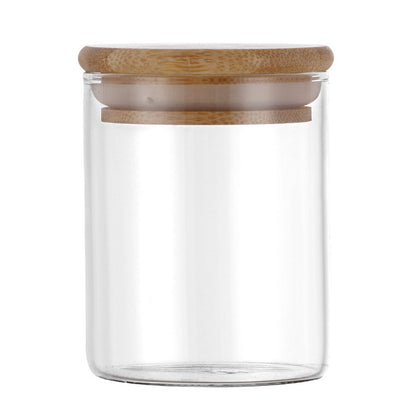 Glass Storage Jar With Bamboo Lid -320ML