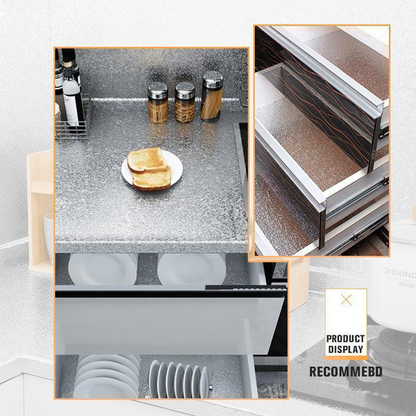 Oil Proof Aluminium Adhesive Sheet Stove Top - Silver - 60 X 200 Cm