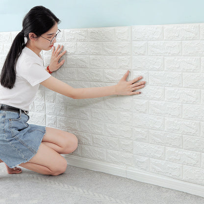 Pack Of 4 3D Foam Brick Wall Sheets