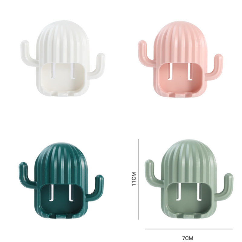 Wall-Mounted Cactus Toothbrush Holder
