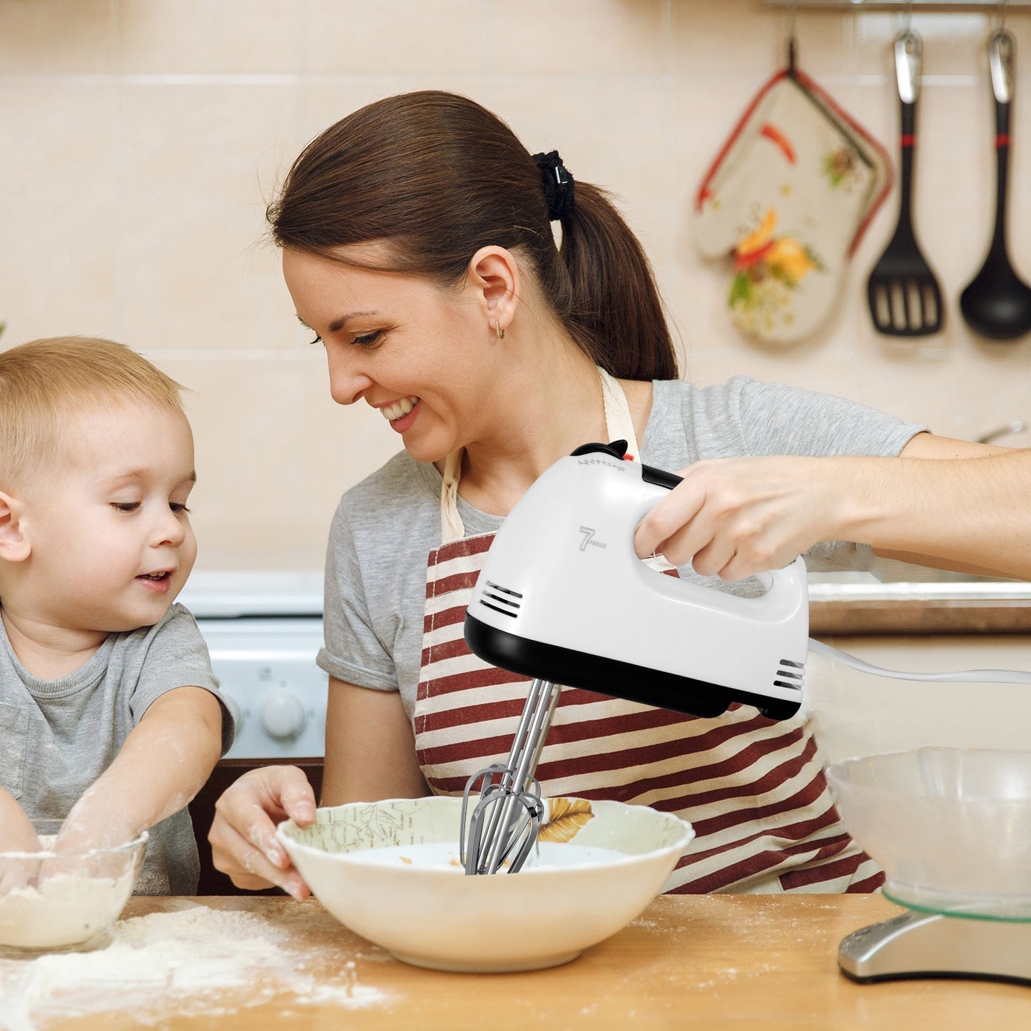 Super Electric Hand Mixer Beater - Scarlet