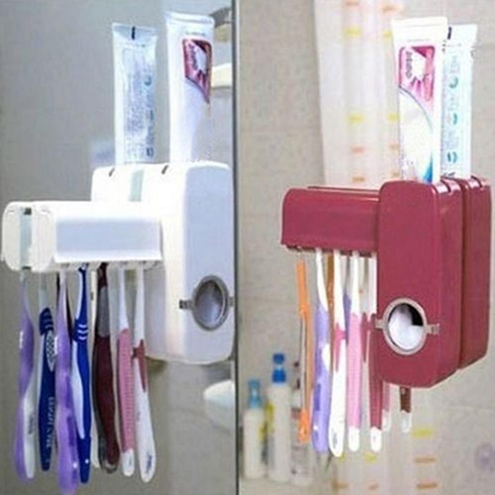 Toothpaste Dispenser With Brush Holder