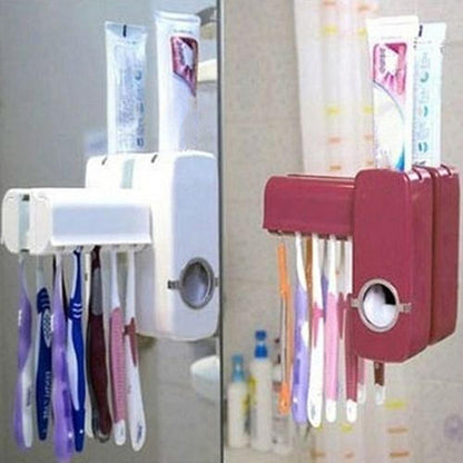 Toothpaste Dispenser With Brush Holder