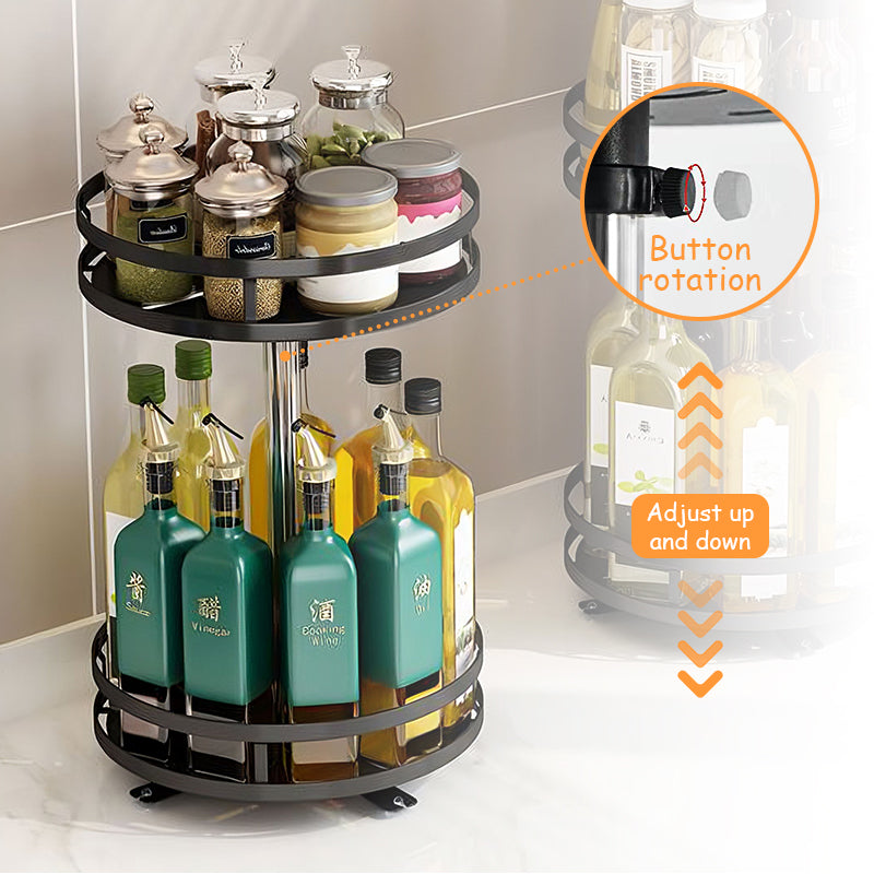360° Rotating Storage Rack Organizer Round