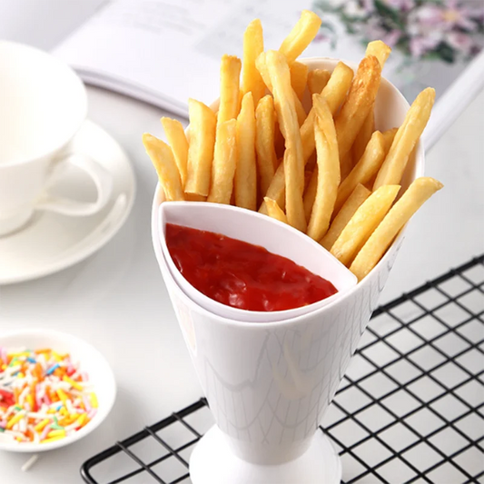 French Fries Dip Cone Cup With Sauce Holder