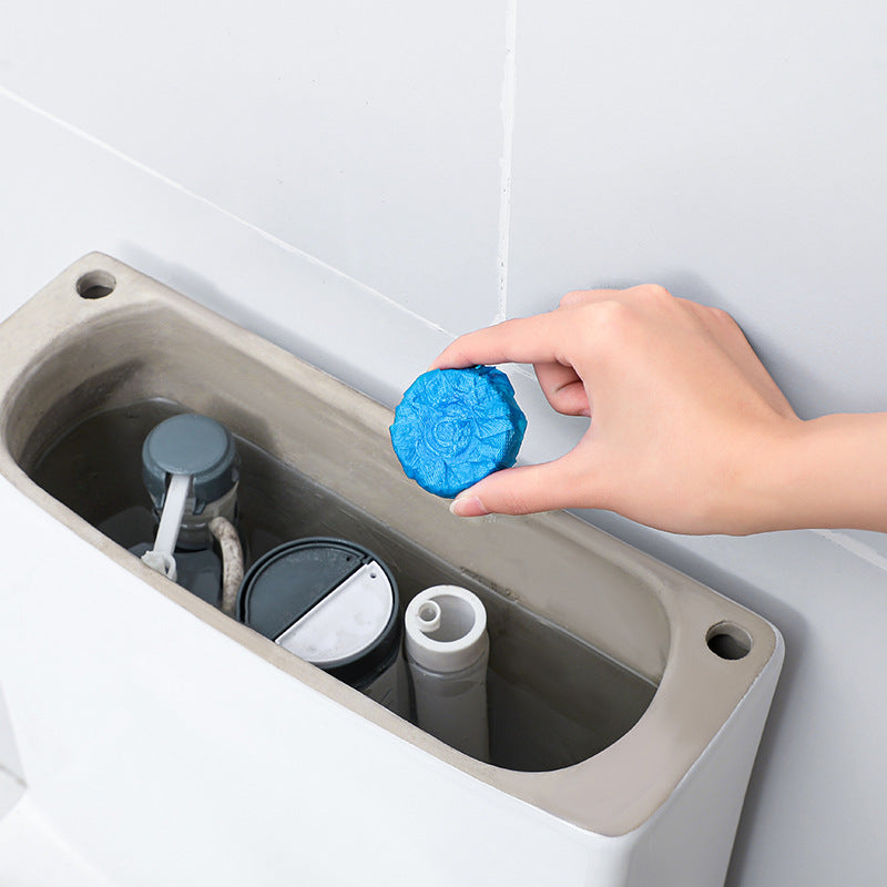 10Pcs Blue Automatic Toilet Cleaner Stain Remover Tabs Tablet Flush