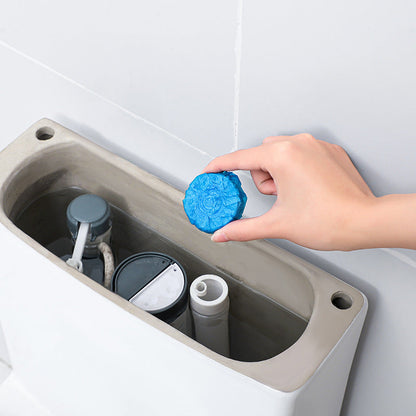 10Pcs Blue Automatic Toilet Cleaner Stain Remover Tabs Tablet Flush