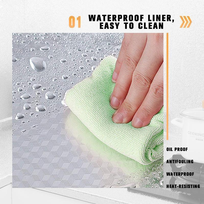 Oil Proof Aluminium Adhesive Sheet Stove Top - Silver - 60 X 200 Cm