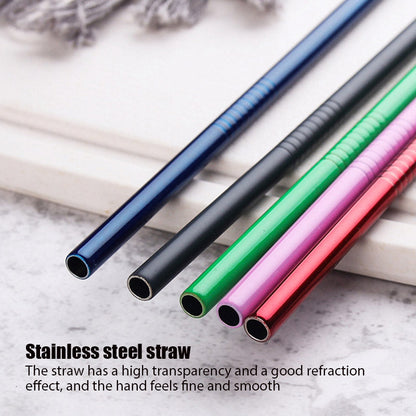 5 Pcs Steel Straws Set Reusable