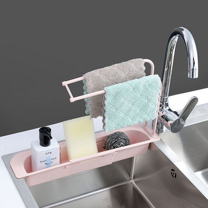 Expandable Sink Shelf Soap Drain Rack
