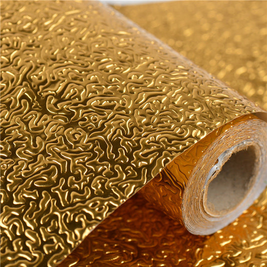 Oil Proof Aluminium Adhesive Sheet Stove Top - Golden - 60 X 200 Cm