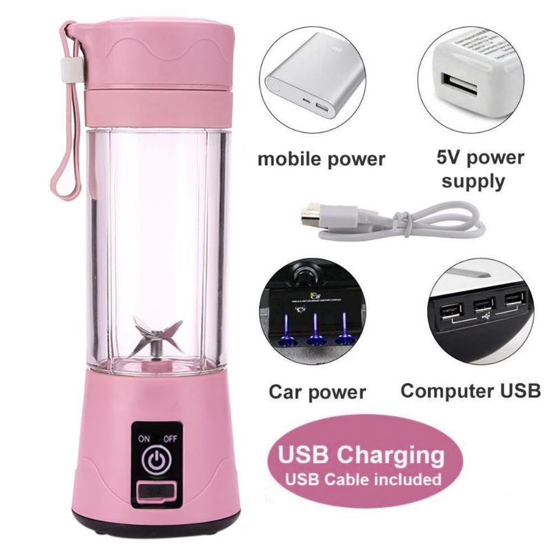 Portable Chargeable Travel Juicer Blender 6 Blade
