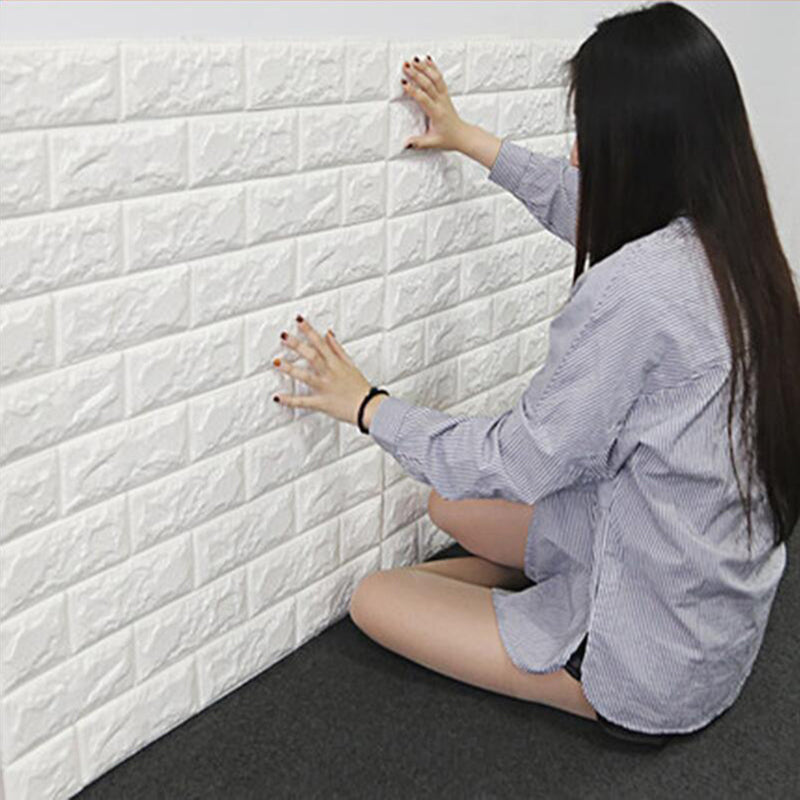 Pack Of 4 3D Foam Brick Wall Sheets