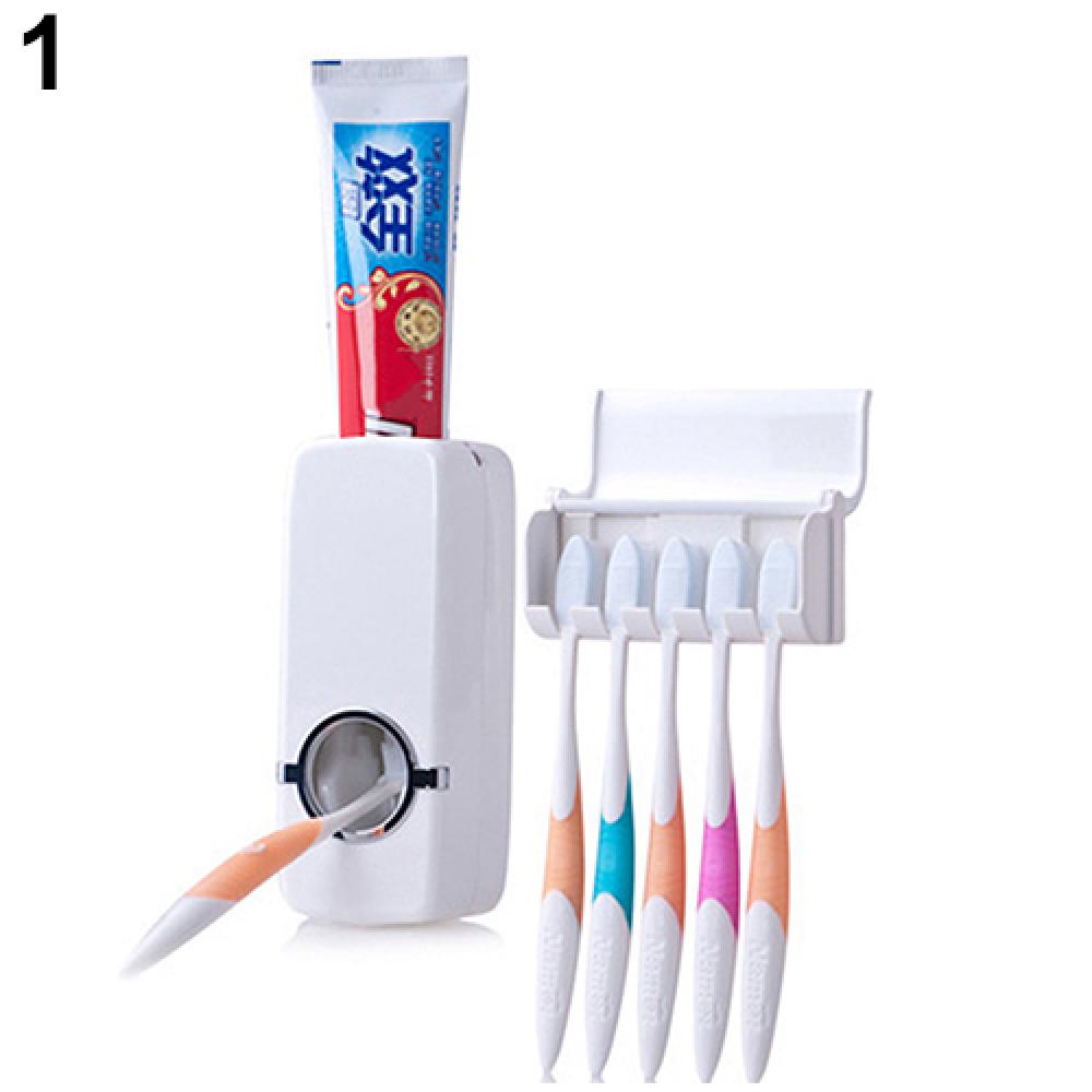 Toothpaste Dispenser With Brush Holder