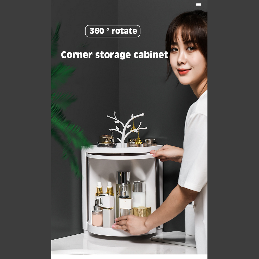 360° Rotatable Corner Bathroom Storage Organizer