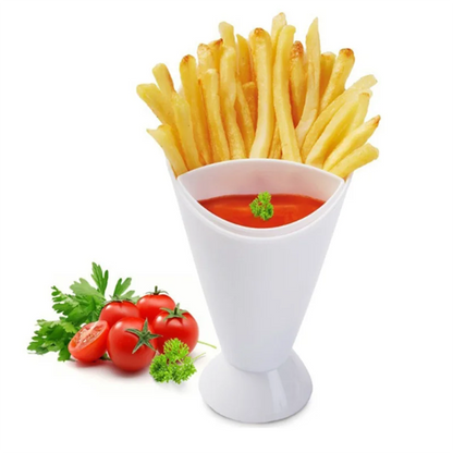 French Fries Dip Cone Cup With Sauce Holder