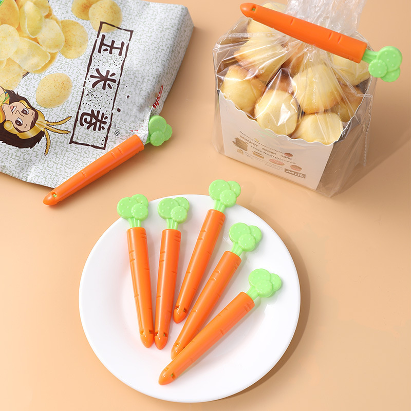 5PCS Food Sealing Clip Carrot Shape