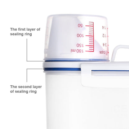 Grain Cereal Jar With Measuring Cup Premium