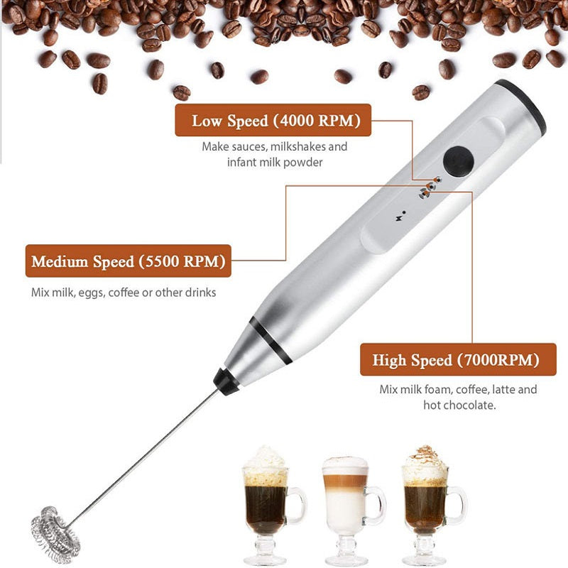 2 In 1 Coffee Egg Beater Rechargeable