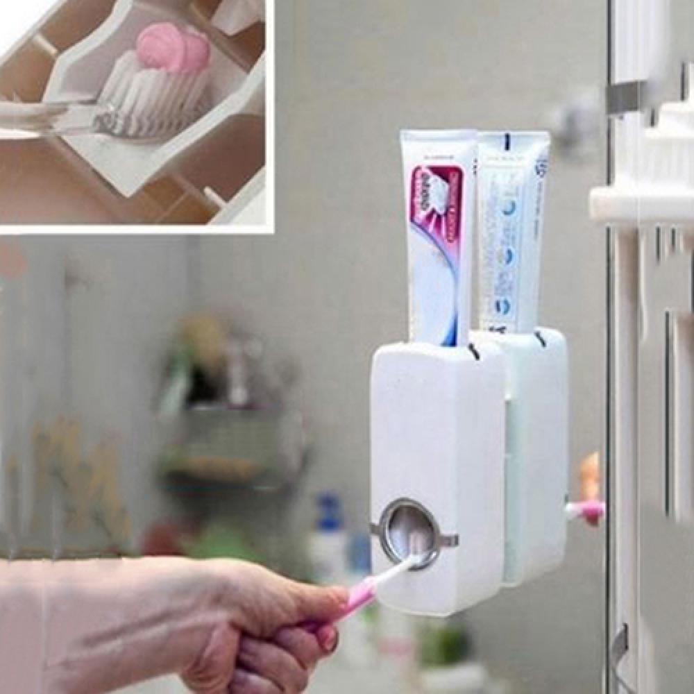 Toothpaste Dispenser With Brush Holder
