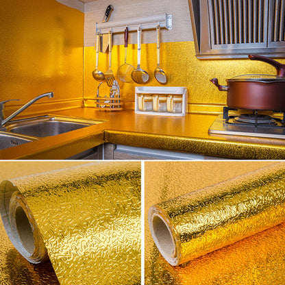 Oil Proof Aluminium Adhesive Sheet Stove Top - Golden - 60 X 200 Cm