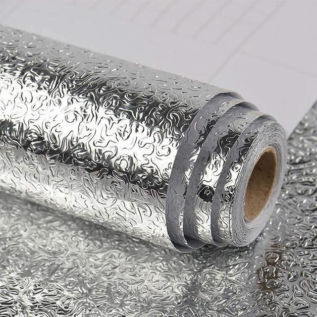 Oil Proof Aluminium Adhesive Sheet Stove Top - Silver - 60 X 200 Cm