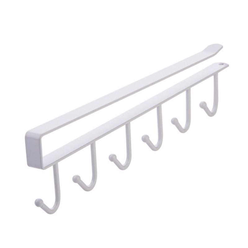 Cabinet Under Shelf 6 Hooks Iron Hanging Rack