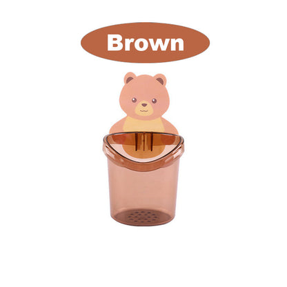 Bear Toothbrush Holder Cup Wall Mounted
