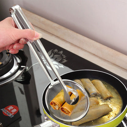 Frying Tong With Strainer Stainless Steel